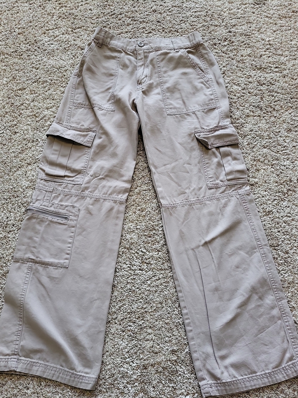 Aeropostale Utility Cargo Pants Womens XS Reg Tan Baggy Straight Leg